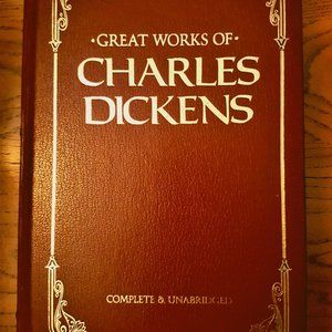 Great Works of Charles Dickens Vintage Leather Bound Gold Gilt Edge Pages